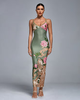 Floral Printed Spaghetti Bodycon Dress